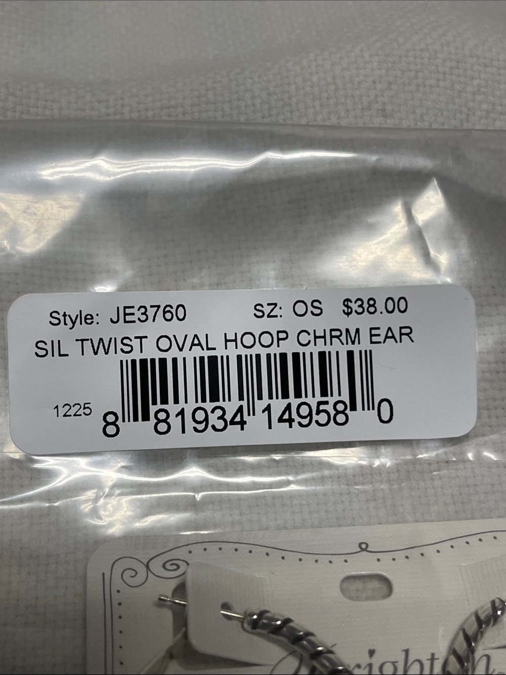 Brighton Silver Twisted Oval Hoop Earrings NWT - Picture 6 of 6